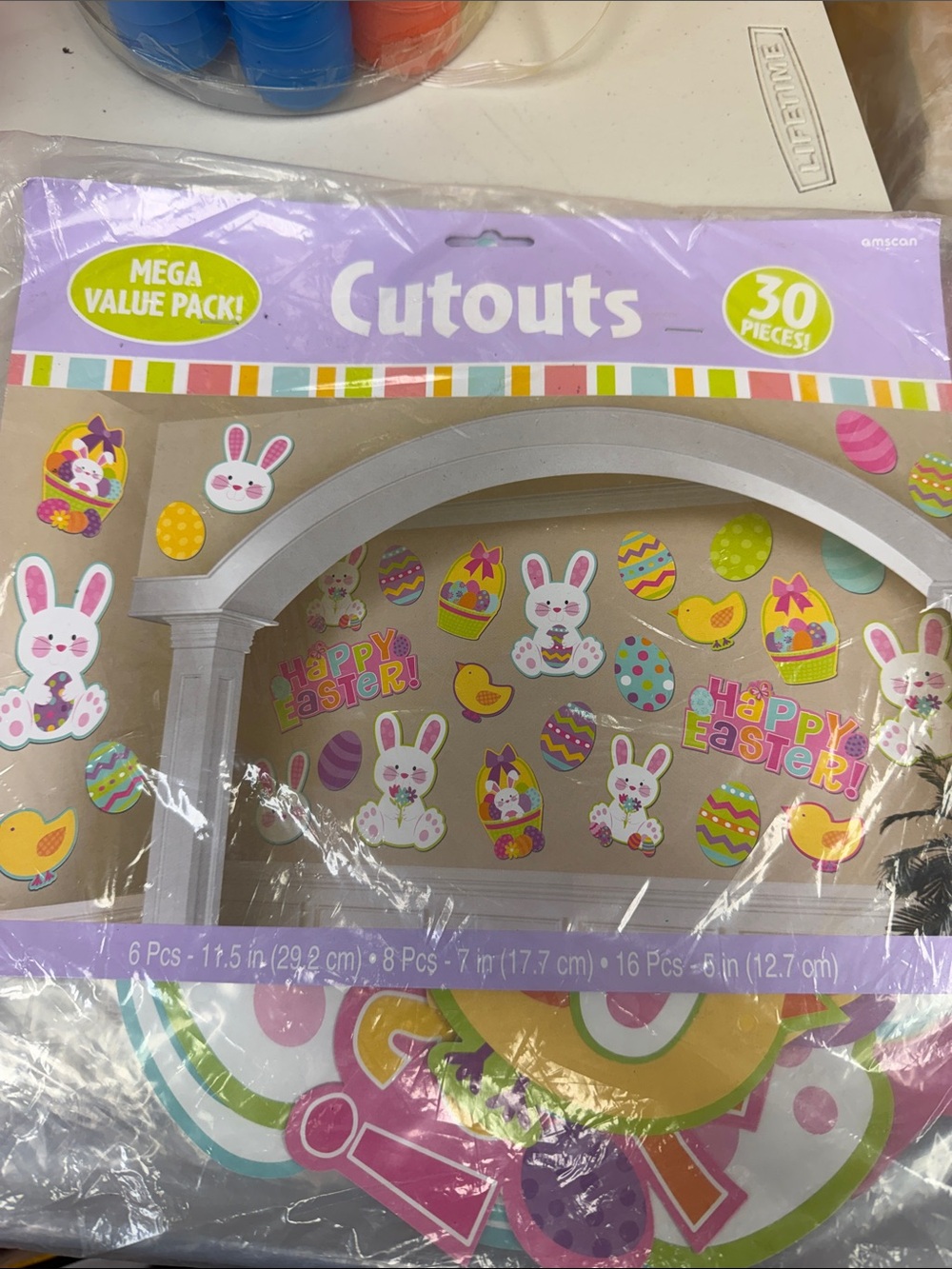 Amscan Easter Cutouts Pack - Purple, Yellow, Pink, Green super cute festive 60 p